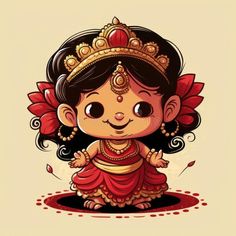 Navratri Devi, Navratri Devi Images, Illustrations Ideas, Devi Images, Fabric Paint Designs, Naming Ceremony