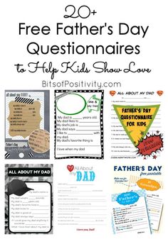 father's day question and printables for kids