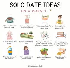 Solo Date Ideas, Solo Date, Practicing Self Love, Self Care Bullet Journal, Vie Motivation, Out Of Your Comfort Zone, Get My Life Together, Date Ideas, My Partner