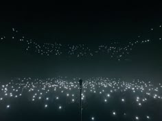 the sky is filled with hundreds of white lights