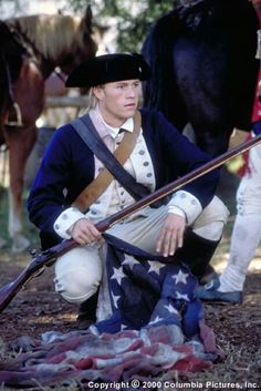 The Patriot- literally my favorite character in a movie ever!!  Gabriel, no one has ever looked better in a tri-cornered hat Heath Ledger The Patriot, Movies Worth Watching, The Patriot, Heath Ledger, Columbia Pictures, About Time Movie, Film Serie