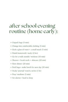 the back cover of after school evening routine home early by various words and numbers on it