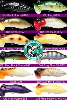 different types of fishing lures for sale on the internet, including one with an image of