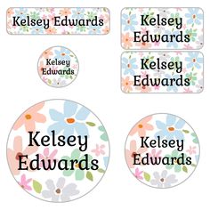 preschool labels pack flowers Flowers Preschool, Preschool Labels, Ready For Preschool, Preschool Names, Labels For Kids, Kids Labels, School Supply Labels, Stickers For Kids, Name Labels