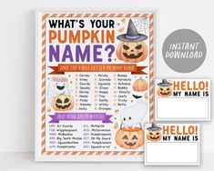 a printable pumpkin themed halloween party game