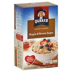 a box of oatmeal with maple and brown sugar