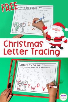 christmas letter practice with santa claus on the back and letters to santa on the front