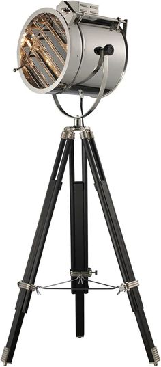 a tripod light is shown on top of a tripod with two lights in it