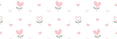 a pink and green flower pattern on a white wallpaper with hearts in the background