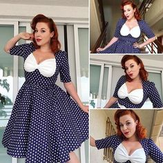 @missgingertulips looks just so pretty in our 'Lillian' swing dress! #dollyanddotty #fiftiesstyle #retro #rockabilly #fifties #swingdress 1950s Dresses, Vintage Inspired Clothing, Vintage Inspired Outfits, 1950s Dress