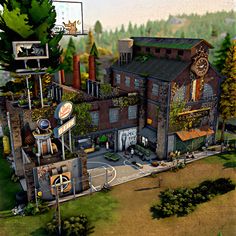 🥊 Moonwood Co-Op Sims 4 Corner Store, Sims 4 Teen Hangout Lots, Sims 4 Influencer Apartment, Sims 4 Community Lots Ideas, Sims 4 Community Lots, Sims4 Inspiration, Hangout Space