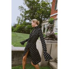 Black Polka Dots (100% Polyester). Cocktail Dresses. Mock Neck. Long Sleeve. Back Zipper Closure. Shoulder to Hemline Length: 12". Imported. Mock Neck Long Sleeve, Rent The Runway, Black Polka Dot, Cocktail Dresses, Mock Neck, Polka Dot, Polka Dots, Cocktail Dress, Midi Dress