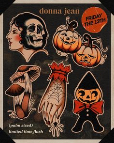 an old school halloween sticker sheet