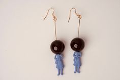 This creative Astronaut Lady earrings are made with zinc alloy and the ball is made with glass It's located in USA and ships within 2-5 days Artsy Earrings, Woman Earrings, Anime Earrings, Girl Earrings, Blue Girl, Quirky Earrings, 21st Birthday Gifts, Earrings Unique, Earrings Blue