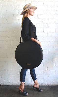 Round Handbags, Cute Luggage, Unique Handbag, Red Leather Bag, Leather Hat, Handbag Outfit, Cheap Handbags, Leather Shoulder Handbags, Art Bag