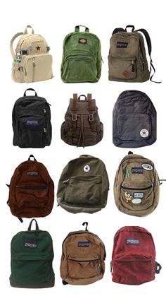 Dickies Corduroy Backpack, School Packback Aesthetic, Cool Backpack Aesthetic, Rory Gilmore Leather Backpack, High School Backpack Aesthetic, Aesthetic Bags For School Vintage, Black Jansport Backpacks Aesthetic Pins, Backbags Aesthetic, Canvas Backpack Aesthetic