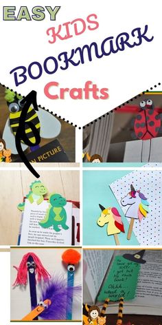 kids's bookmark crafts with the title easy books for children to make and use