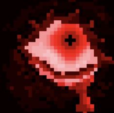 a pixelated image of a red and white flower with a cross on it's center