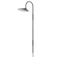 a black floor lamp on a white background