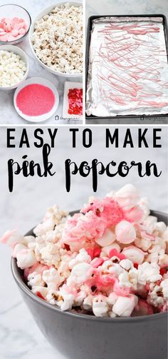 how to make pink popcorn with marshmallows