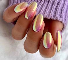 Yellow Tip Chrome Nails, Yellow Chrome Nails Designs, Purple And Gold Chrome Nails, Butter Yellow Chrome Nails, Purple And Copper Nails, Purple And Gold Fall Nails, Yellow Chrome Nails, Fall Chrome Nails, Yellow Chrome