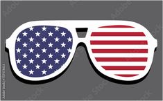 an american flag and sunglasses with stars on it