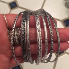 New With Tags Bangle Set! Silver Black And Silver Outfits, Navy Jewelry, Silver Outfits, Bangle Set, Outfits Women, Silver Bangles, Womens Jewelry Bracelets, Old Navy, Bangles