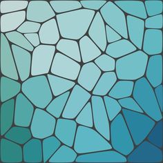 a blue and green mosaic tile pattern in shades of teal, aqua, and white