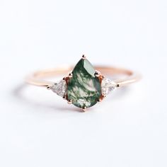 Hayley Hexagon Moss Agate Ring with Diamonds – Capucinne 1920 Moss Agate Engagement Ring, Earthy Engagement Rings, Organic Wedding Ring, Mossy Agate, Trillion Diamond Ring, Trillion Diamonds, Forever Rings, Engagement Ring Pear, Green Gemstone Ring