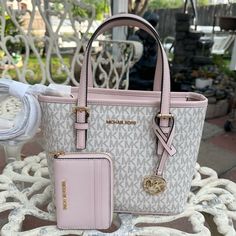 New. 100% Authentic Xs Carryall Tote 9"Bottom 11"Top X 7.75"H X 4.25"D Md Za Wallet Vanilla Powder Blush Pink Multi Color Pink Michael Kors Bag, Vanilla Powder, Pink Bags, Bday Gifts, Handbag Essentials, Carryall Tote, Buy Bags, Michael Kors Purse, Girly Accessories