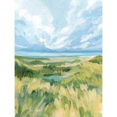 Coastal Dune I Poster Print - Victoria Barnes-VARPDX202790FN Image 1 5x7 Prints, Abstract Mountains, White Forest, Paint Inspiration, Coastal Painting, Green Landscape, Art Inspiration Painting, Blank Walls, Coastal Art