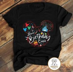 Disney Tshirts Birthday, Birthday Shirts For Disney World, Disney Christmas Birthday Shirt, Diy Disney Birthday Shirts, Disneyworld Birthday Outfit, Best Birthday Ever Disney Shirt, Disney Birthday Trip Shirts, 40th Birthday Disney Shirt, Disney Bday Shirt