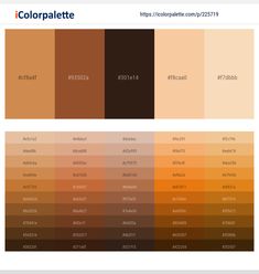 the color palette is shown in shades of brown, beige and light brown with different colors