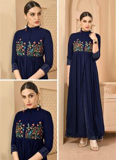 Silk Kurti Designs, Churidar Designs, Iranian Women Fashion, Muslim Fashion Dress, Stylish Dresses For Girls, Embroidery Blouse Designs, Designs For Dresses