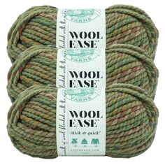 wool ease yarn ball in green and brown