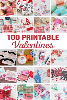 valentine's day printables with the title overlay