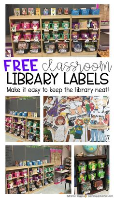 classroom library labels with the text free classroom library labels make it easy to keep the library neat