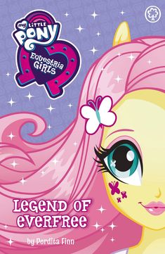 an image of a cartoon pony with pink hair and butterfly on her forehead, in front of stars