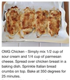 the recipe for chicken parmesan is displayed on an iphone screen, and it appears to be in english