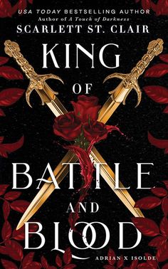 the cover of king of battle and blood, with two crossed swords in front of it