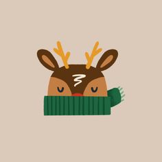 a deer with antlers on its head is peeking out from behind a green sweater