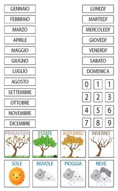 the spanish numbers are arranged in different styles and colors, including one for each letter