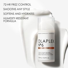 Olaplex No. 6 Bond Smoother, Leave-In Styling Hair Cream Treatment, Smooths, Conditions, & Strengthens, Frizz Control for Up to 72 Hours, For All Hair Types, 3.3 fl oz    #amazonaffiliate #ad Olaplex No 6, Styling Hair, Brittle Hair, Hair Cream