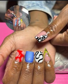 Nail Freestyle, Short Freestyle Nails, Freestyle Nails, Simple Acrylic, Sassy Nails, Simple Gel Nails