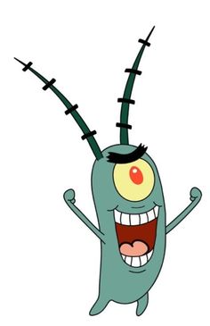 an animated cartoon character with spikes on his head and eyes, mouth wide open to the side