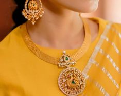 Emerald Sets Jewellery Indian, Neck Sets Jewellery, Jigini Necklace Gold, Kante Indian Jewellery, Neck Sets Jewellery Gold, Kanti Necklace Designs Gold, Kante Jewellery, Kasulaperu Jewellery