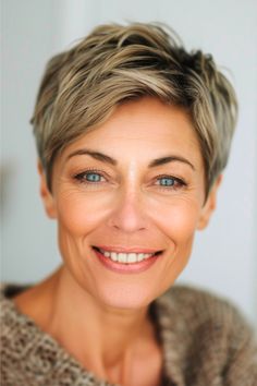 Pixie Cut with Side-Swept Bangs Haircut for Women Over 60. Pixie Haircut Middle Part, Textured Pixie Cut Thick Hair, Pixie Cuts For Oval Faces, Short Hair For Oval Face Shape, Short Pixie Haircuts For Fine Hair, Short Hair Side Part, 90s Pixie Cut, Thick Hair Pixie Cut, Haircut Ideas Brown Hair