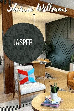 a living room filled with furniture and a sign that says jasperr on the wall