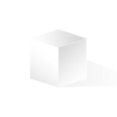 a white cube is shown on a white background