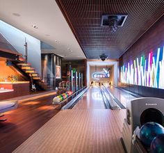 the bowling alley is clean and ready to play